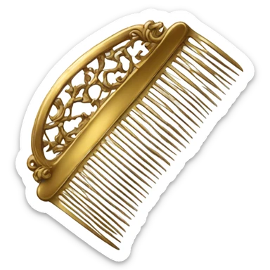 antique golden comb sticker