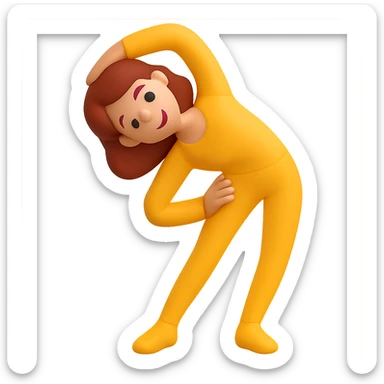 Make the bending woman pose much more exaggerated, keep the 3D emoji style, with no background. The style is Microsoft style 3D fluent emojis. sticker