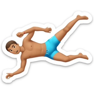 Man laying on his stomach and kicking his feet  sticker