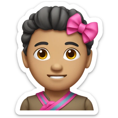 Mongolia with a pink bow  sticker