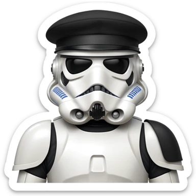 Stormtrooper wearing black beret sticker