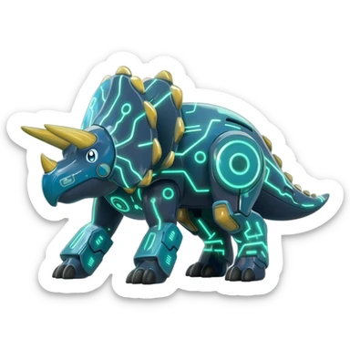  exotic futuristic modern cyber-Fakémon-Digimon-Trico-creature sticker
