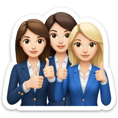  two brunette realtors doing thumbs upbrunettes and one blonde sticker