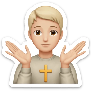 PERSONA HACIENDO MANO EN CRUZ sticker