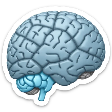 A brain with a loading bar which is filling underneath sticker