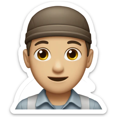 A brown hair, Jewish boy wearing a kippah ￼ sticker