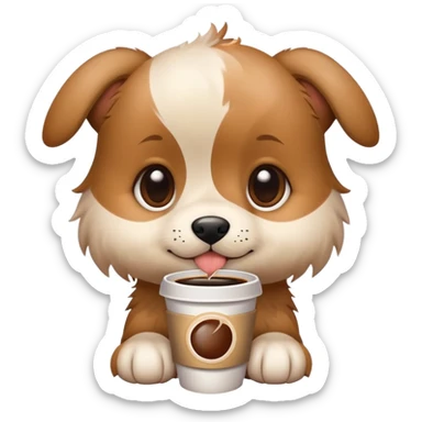 Coffee pup sticker