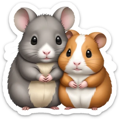Chinchilla and guinea pig in love sticker