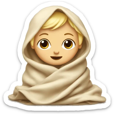 Blonde Baby wrapped in blanket sticker