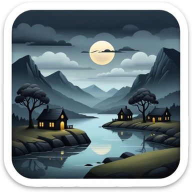 Gloomy beautiful edgy aesthetic full scenic SCENERY sticker