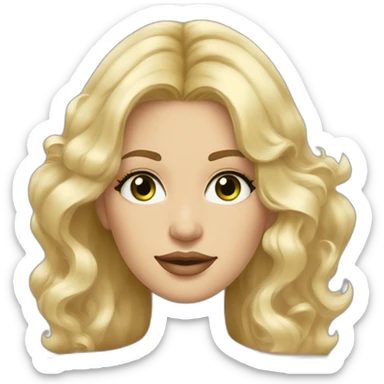 femme grande cheveux aux epaules blonds les yeux verts et les levres epaisses sticker