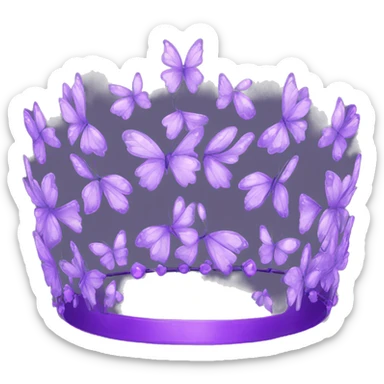 Tiara made of purple butterflies sticker