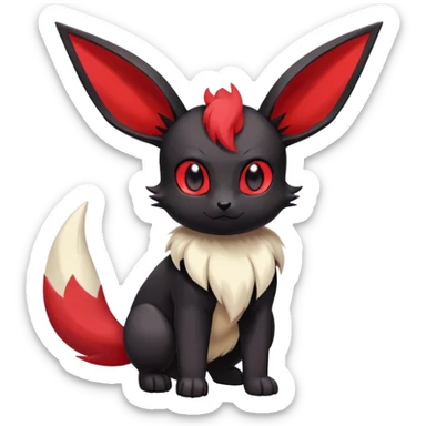 Cute cool black red animal Eeveelution-Fakemon-hybrid full body sticker