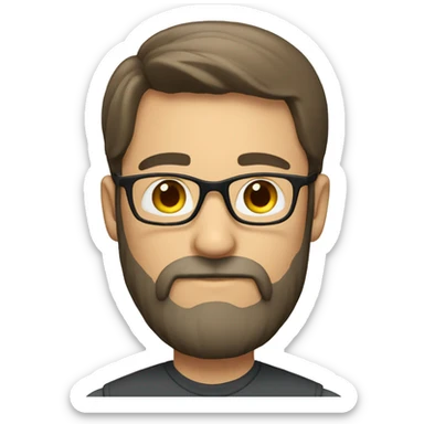 male teacher with glasses and beard sticker