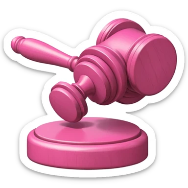 pink gavel and block sticker