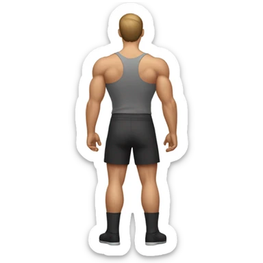 A person with a big back sticker