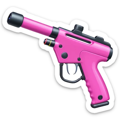 paintball gun pink and colorful details sticker