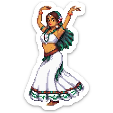 Indian dancer in traditional costume sticker