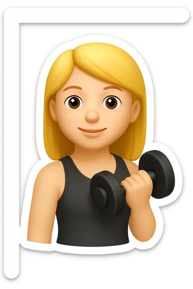 emoji 3d stile iphone che rappresenta una personal trainer bionda donna 3d sticker