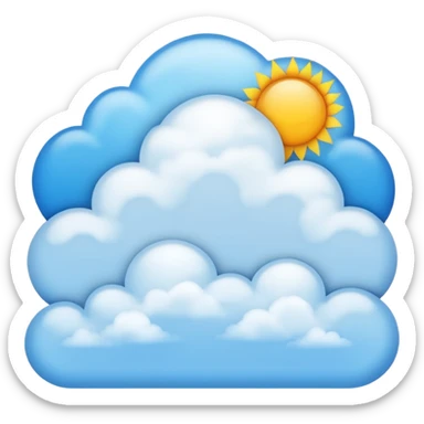 create an image of a sunny sky with blue clouds for professional linkedin background sticker