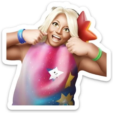 smiling boy with star parody sticker