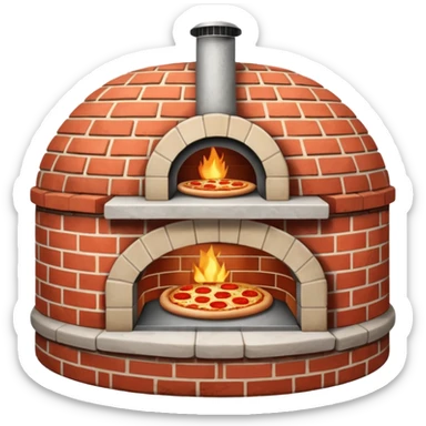 round brick oven for pizza three quarters view sticker
