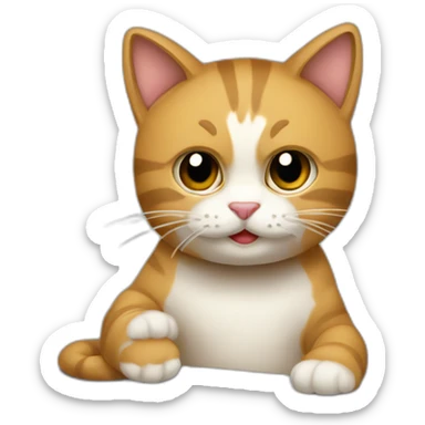 Gato escribiendo en el ordenador sticker