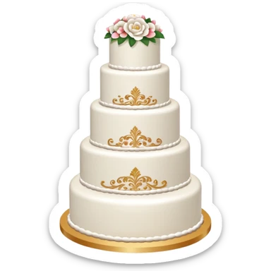 wedding cake white 3 tier sticker