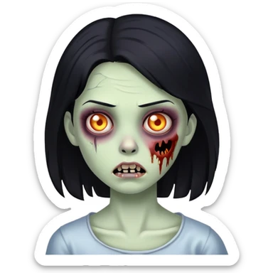 Zombie girl whit black hair sticker