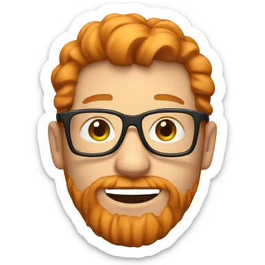 a ginger nerd with glasses sticker