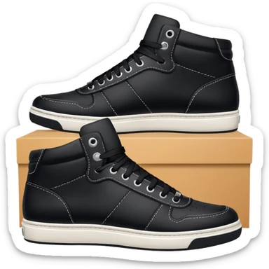 an ios genmoji for pair of black mid top sneakers sticker