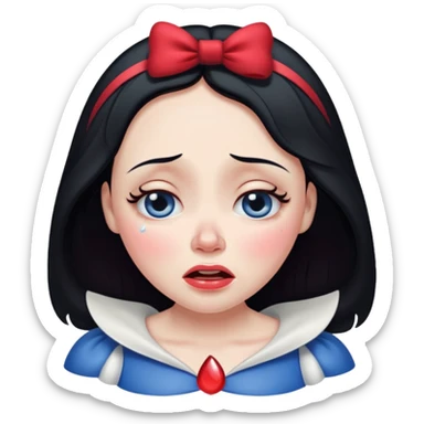 Snow white crying sticker
