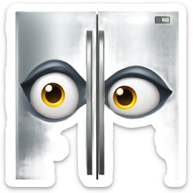 Eyes on a refrigerator  sticker