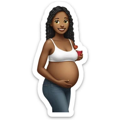 photo card showing a pregnant woman sticker