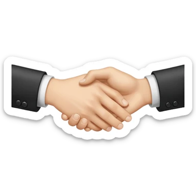 two white hands in a secret handshake sticker