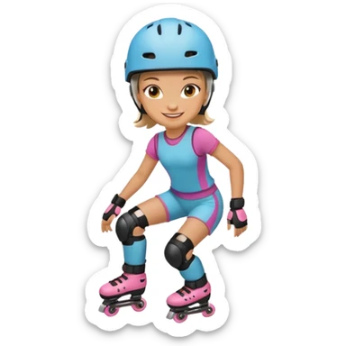 Roller blader girl sticker