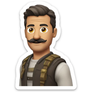 turkish man with mustache as a fortnite skin sticker