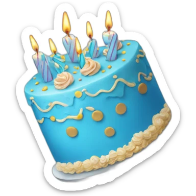 Blue birthday cake  sticker