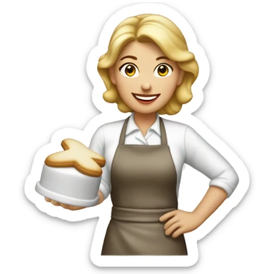 “Baker woman blonde making Christmas cookies” sticker