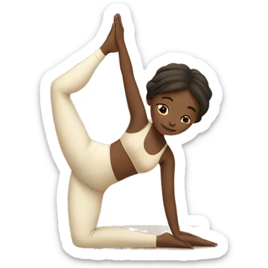 Girl doing yoga in beige tones  sticker