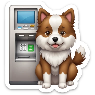 a dog with the atm broke sticker