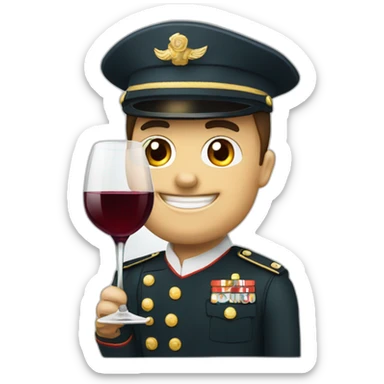 Marine le pan avec un verre de vin sticker