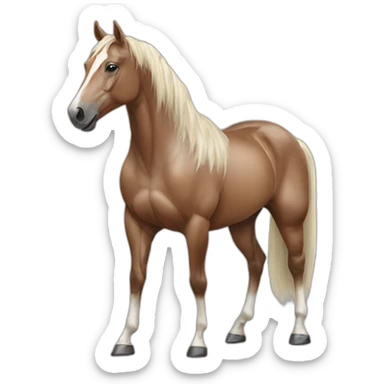 male horse (full body, medical illustration) sticker