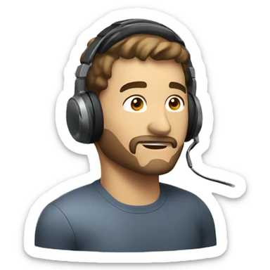 man talk with gaming headset sticker