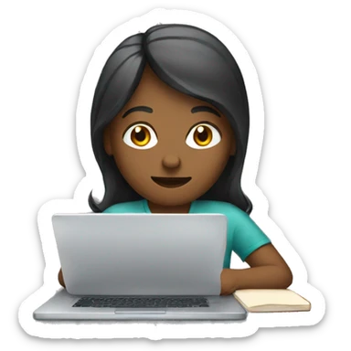 Student study on laptop sticker