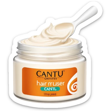 Jar of Cantu Hair Moisturiser, no lid, cream swirl sticker
