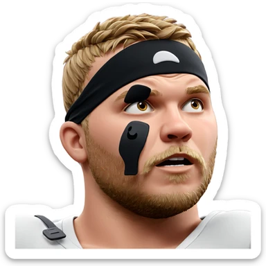 bearded boy in headband portrait sticker