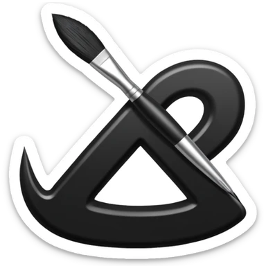 brush making a curved letter sticker