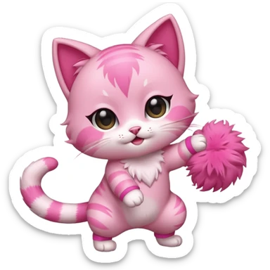 chibi anime pink cat twerking sticker