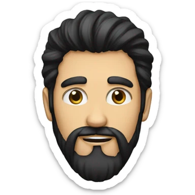 a guy with long, wild black hair and beard sticker